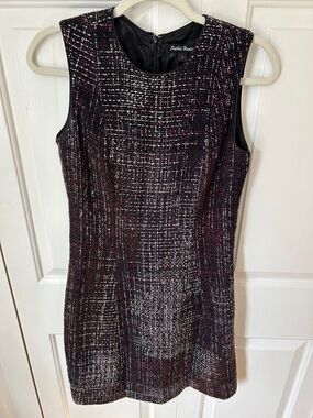 Sophie Max Black and Berry Tweed Sleeveless Shift dress